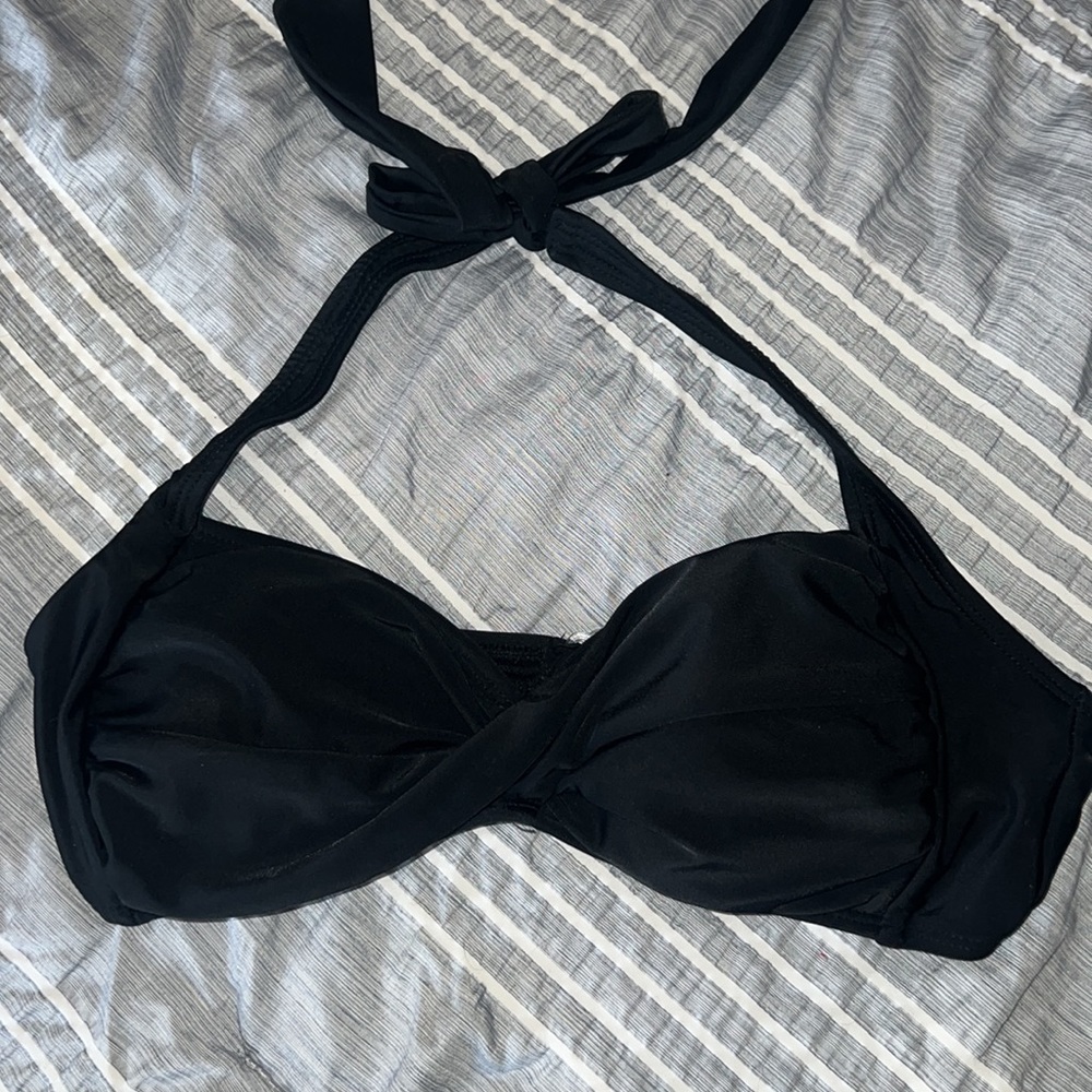 🚫♻️WOMENS SMALL (4-6) BLACK BIKINI HALTER TOP👙🌴